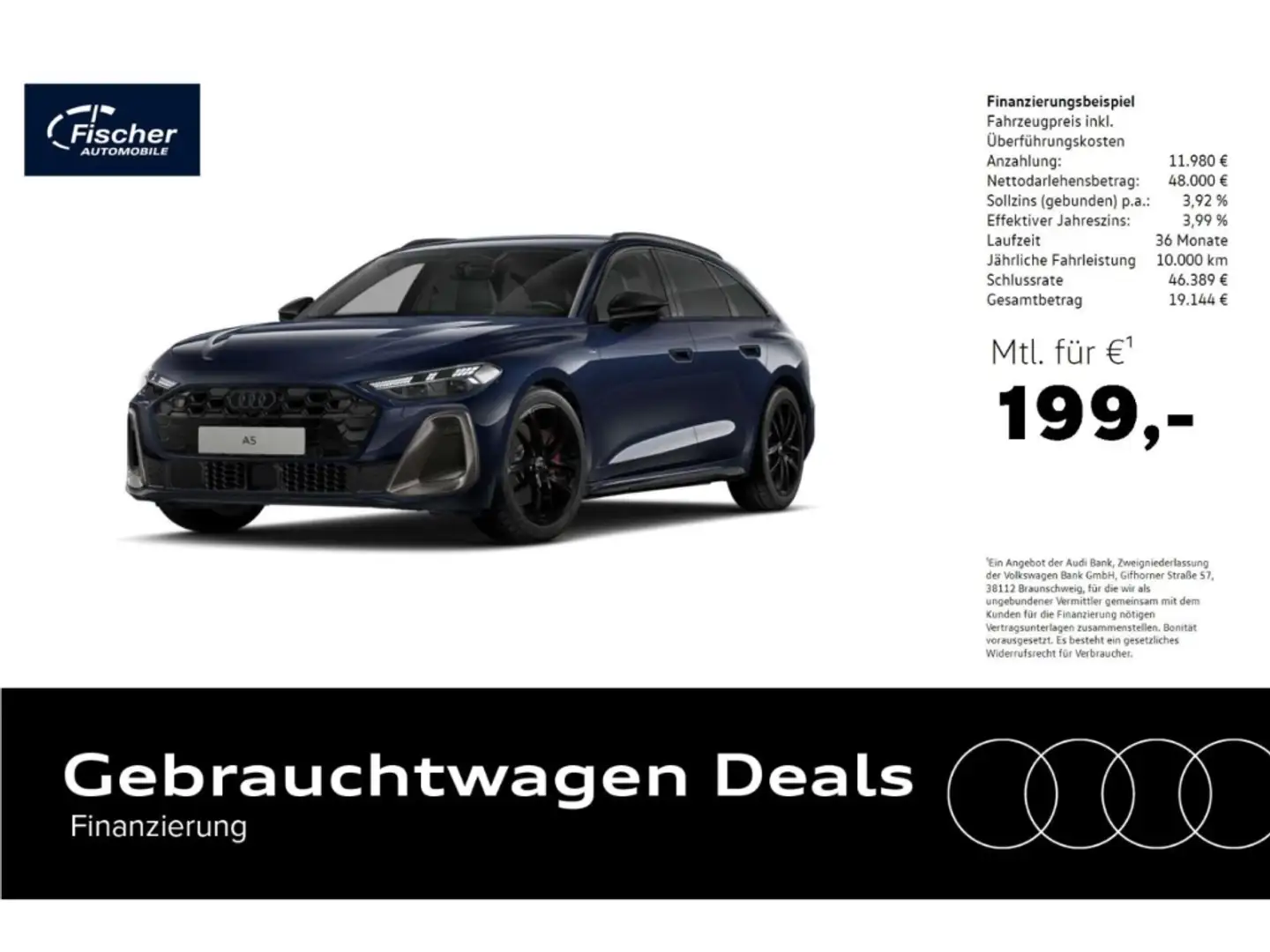 Audi A5 Avant TDI quattro S line edition one Blau - 1