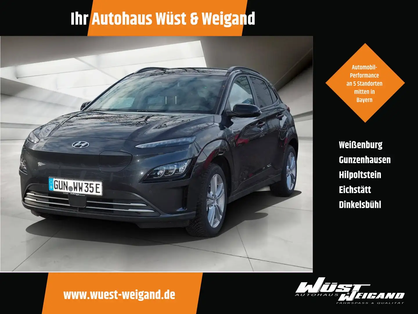 Hyundai KONA Kona EV 100 KW Trend  2WD Navi, Dachlackierung Schwarz - 1