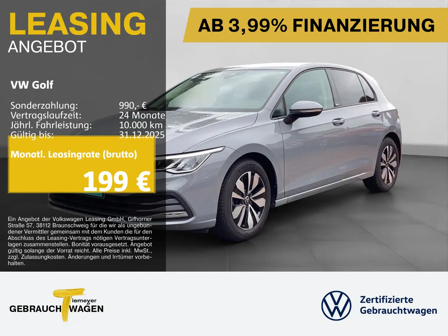 Volkswagen Golf 1.0 TSI MOVE LED SPORTFAHRWERK NAVI AHK Grau - 1
