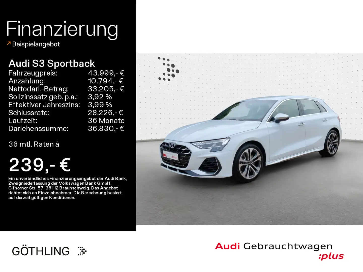 Audi S3 TFSI S tro*LED*Virtual*Navi+*S-Sitz Weiß - 1