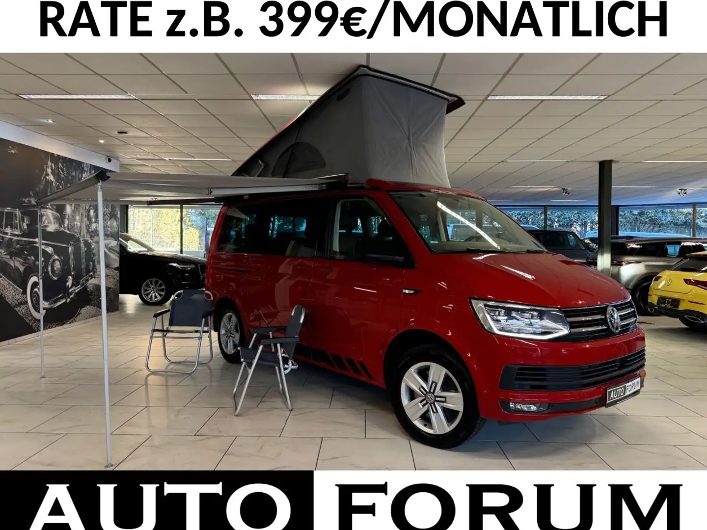 Volkswagen T6 California 2.0 TDI BEACH 6STZ AHK STNDHZG LED Rot - 1