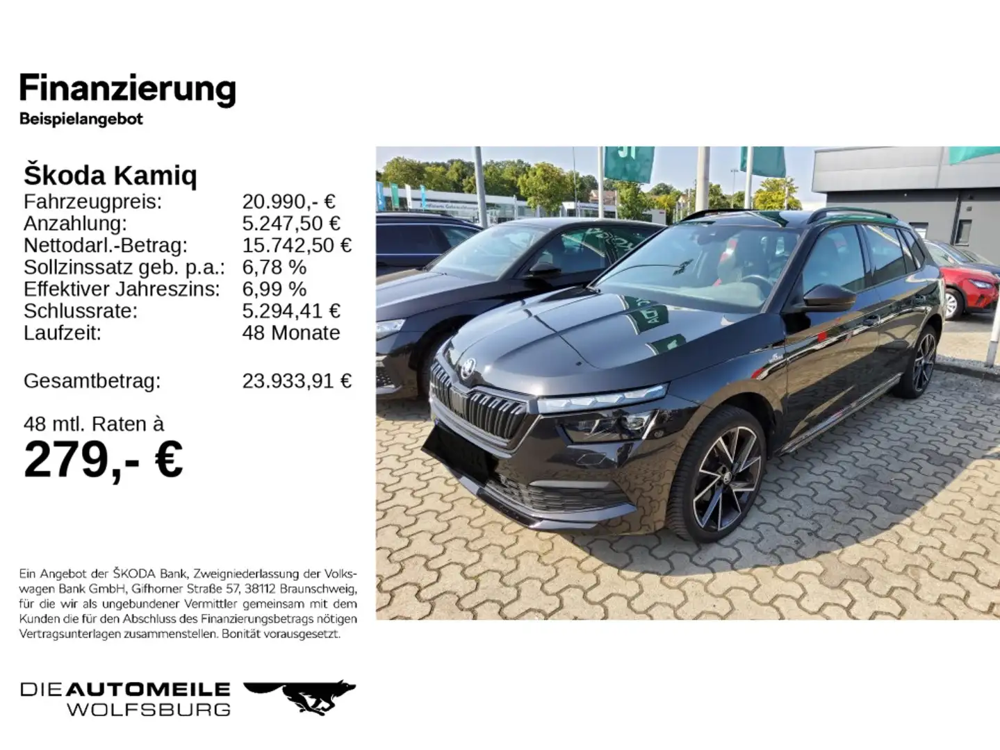 Skoda Kamiq 1.0 TSI DSG Monte Carlo Rückfahrkam/Navi/P Schwarz - 2