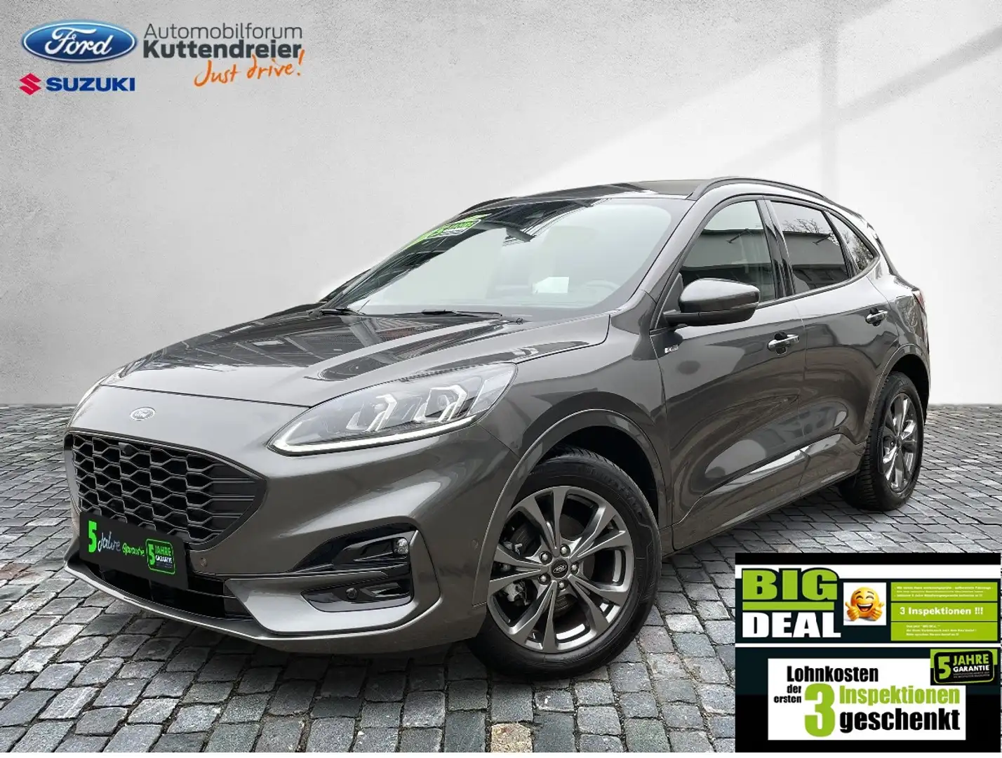 Ford Kuga ST-Line X AHK schw. Voll-LED Teilleder Navi Gris - 2