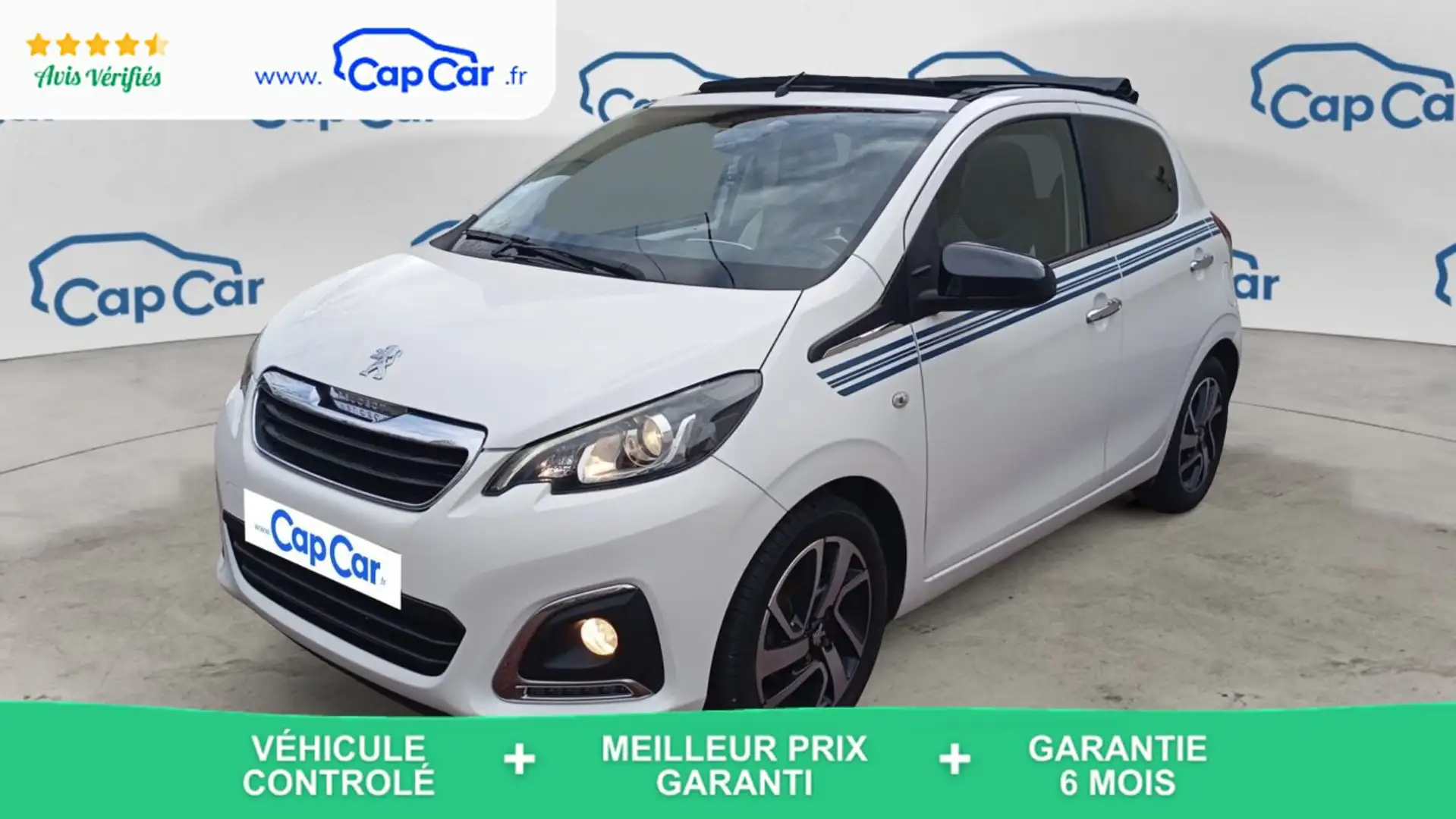 Peugeot 108 1.2 VTi 82 Collection Top! - Toit ouvrant Blanc - 1
