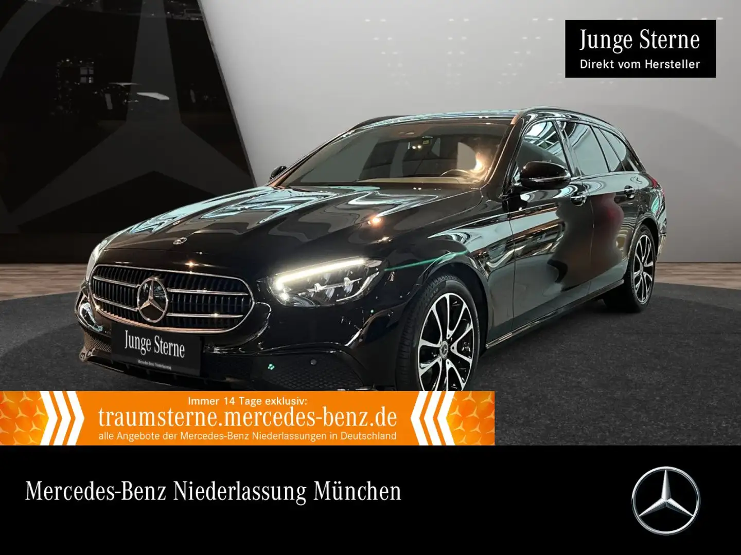 Mercedes-Benz E 300 d T 4M AVANTG+NIGHT+AHK+LED+KAMERA+TOTW+9G Schwarz - 1