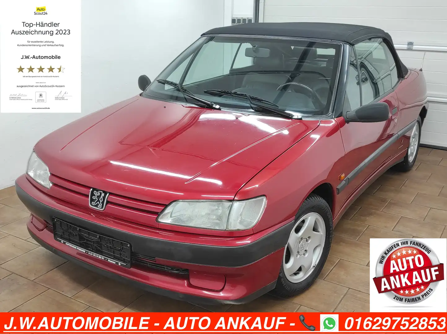Peugeot 306 1.8 CABRIO 1-HAND ALLWETTER AUX USB VOLL LEDER Red - 1