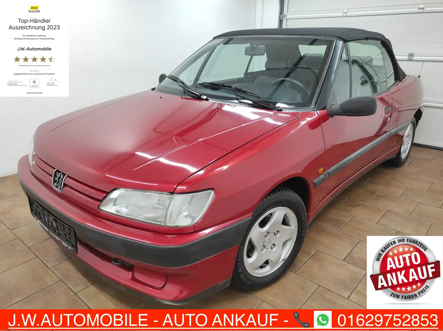 Peugeot 306 1.8 CABRIO 1-HAND ALLWETTER AUX USB VOLL LEDER Red - 2