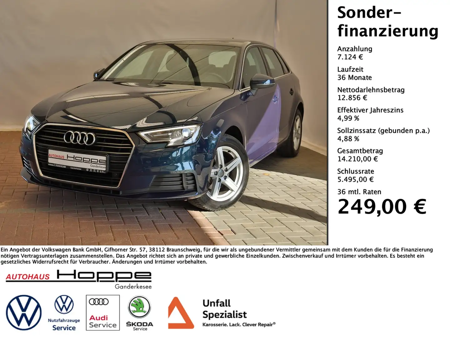 Audi A3 Sportback 1.0 l TFSI S-Tronic+NAVI+PDC+SHZ+TEMP... Blau - 1