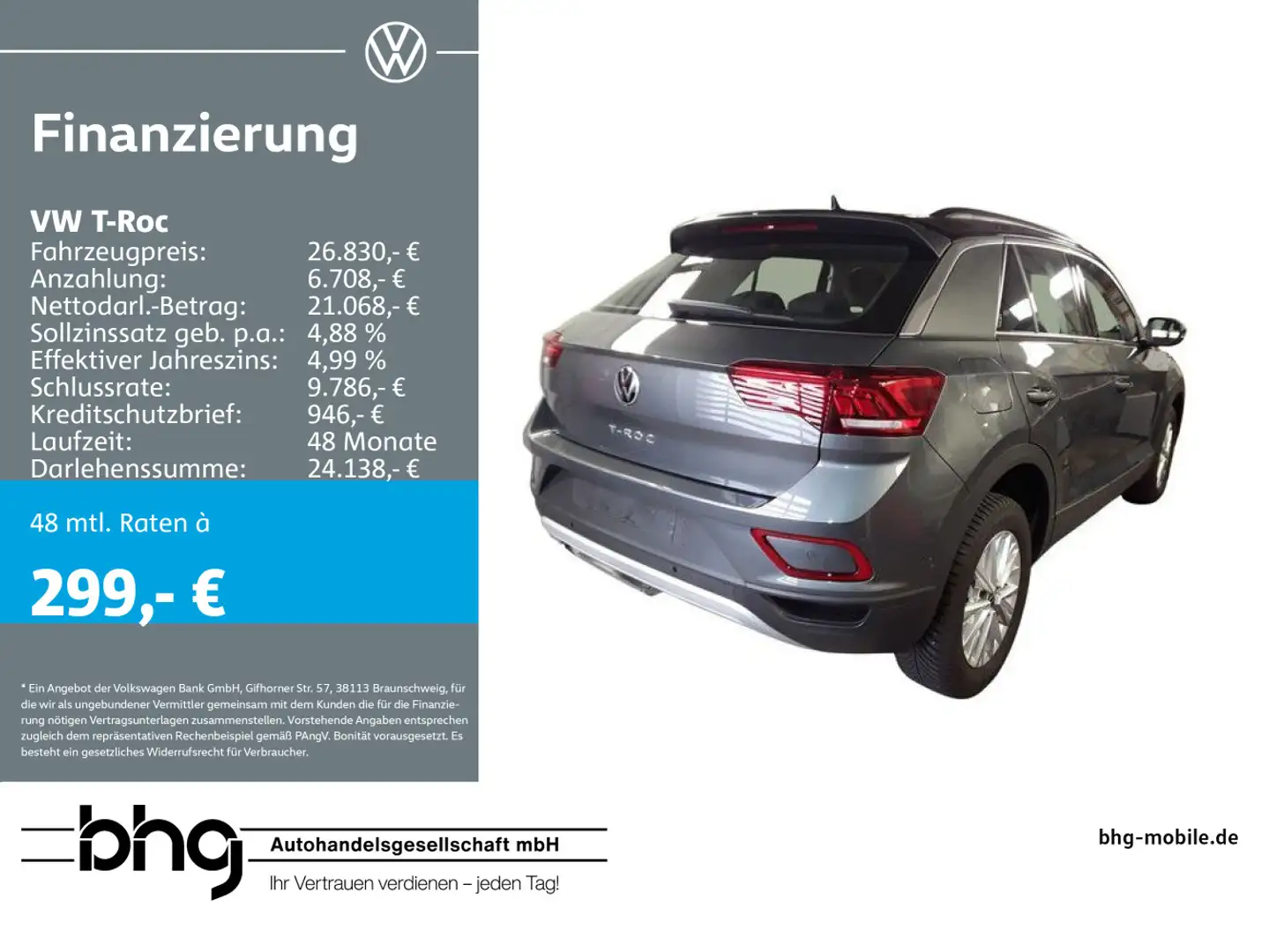 Volkswagen T-Roc 1.0 TSI Style #Panoramadach Blau - 1