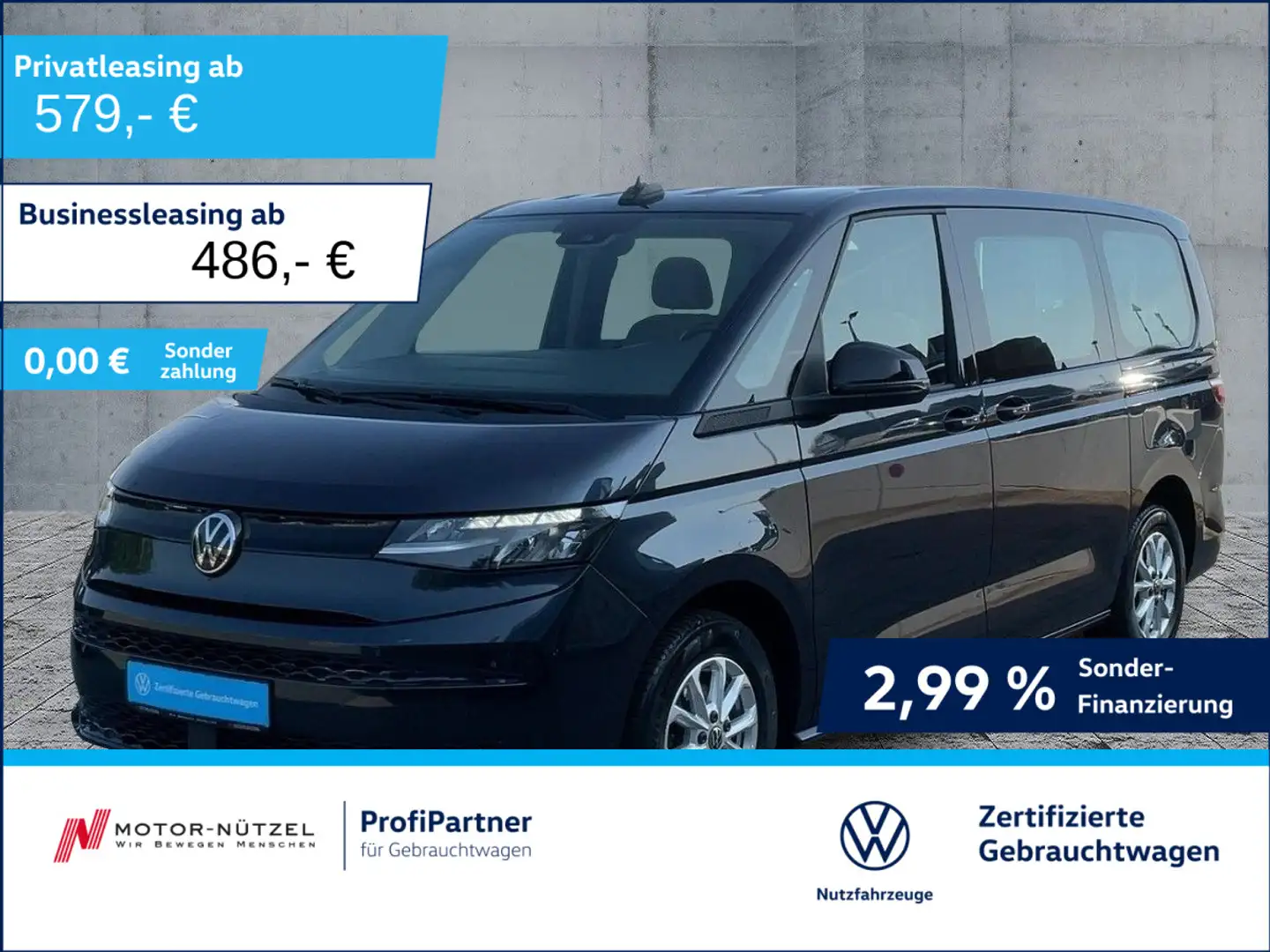 Volkswagen T7 Multivan T7 Multivan LÜ 2.0 TDI 5JG+LED+NAV+SHZ+2xPDC+AHK Blau - 1