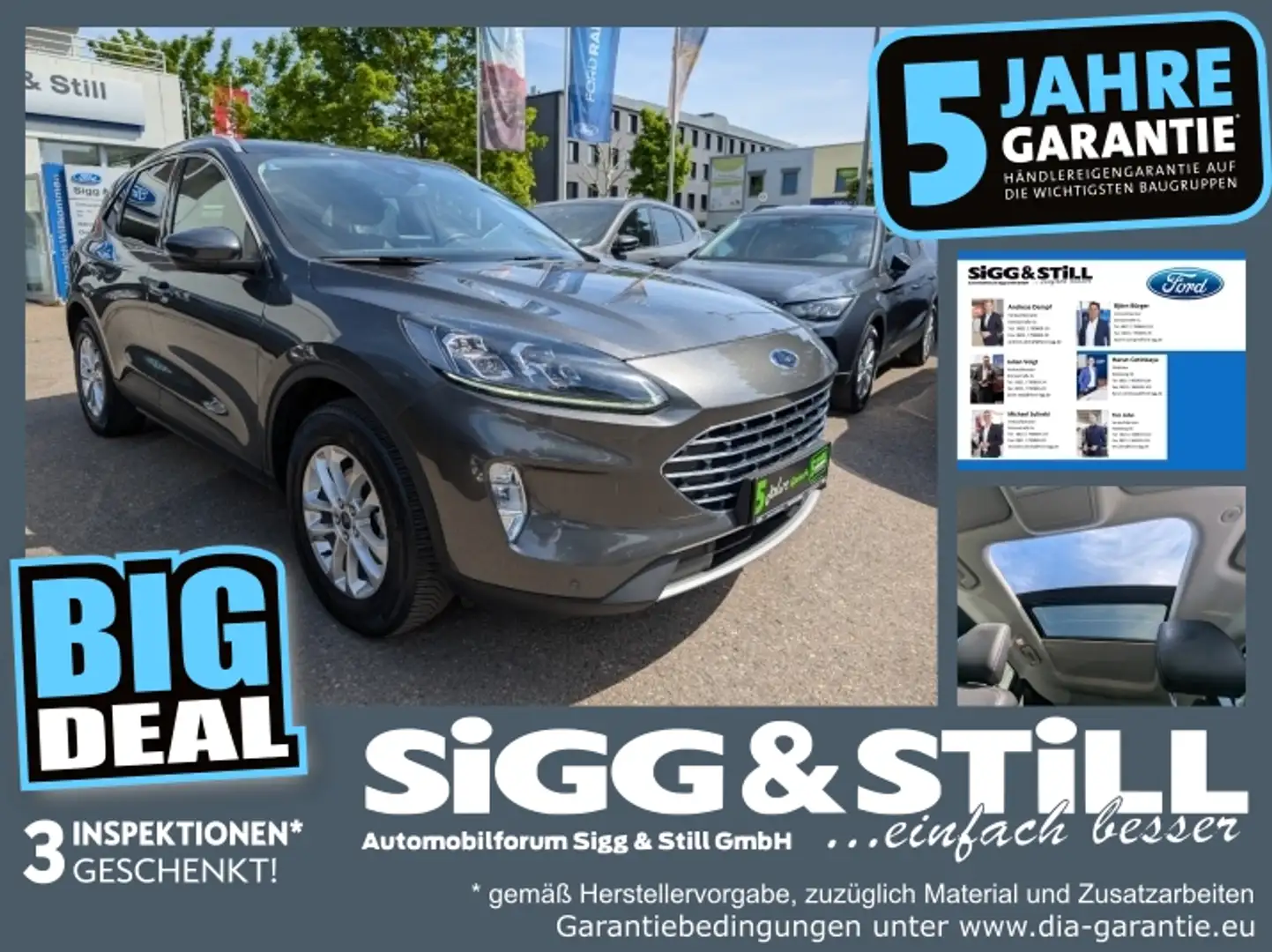 Ford Kuga 2.5 PHEV Titanium X AHK*LED*PANO*NAV*SHZ*CAM Grijs - 1