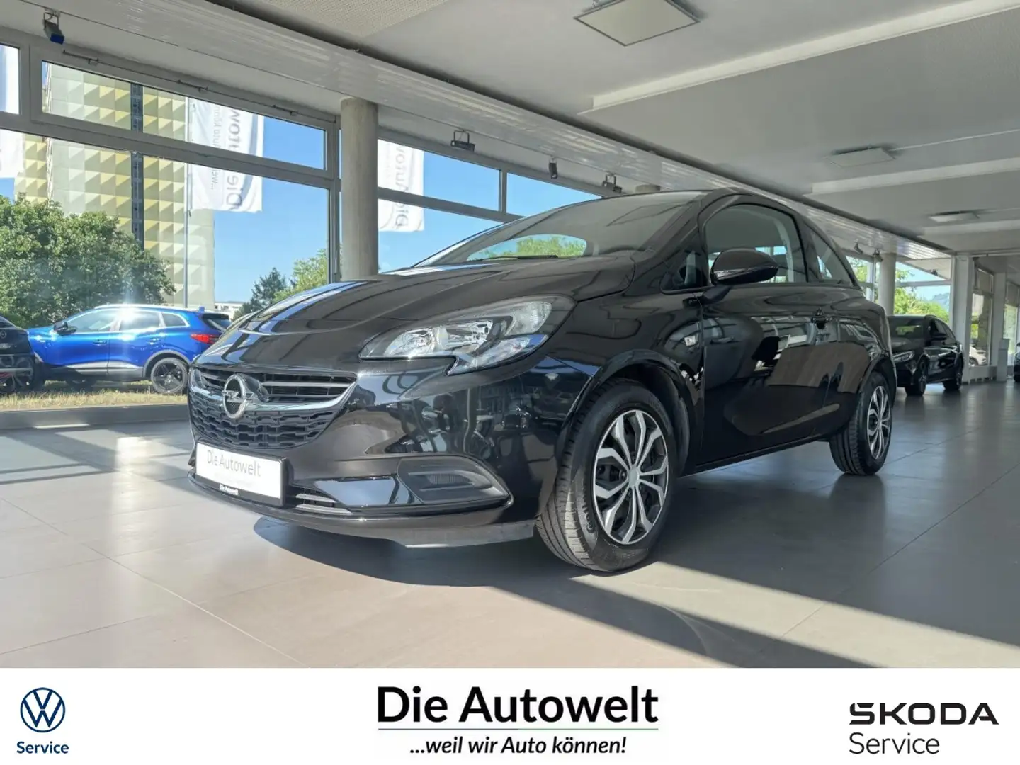 Opel Corsa E Edition 1.2 KLIMA USB RADIO BT ZV SERVO Klima Schwarz - 1