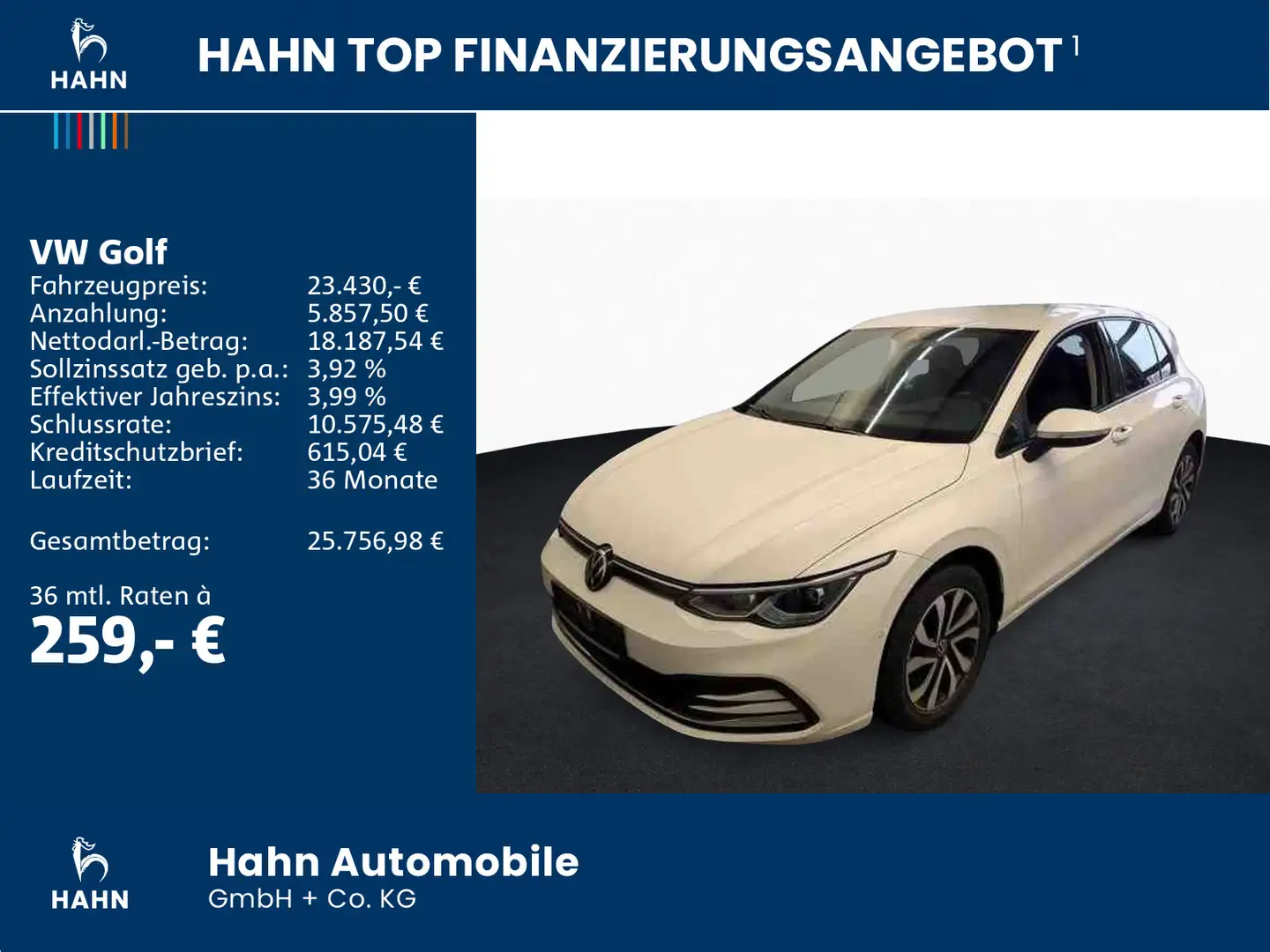 Volkswagen Golf VIII 1.5TSI Active LED Standhzg ACC HUD CAM Weiß - 2