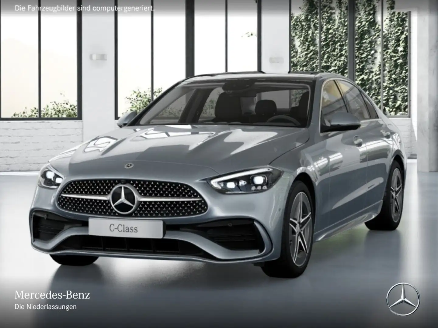 Mercedes-Benz C 300 e AMG+PANO+360+BURMESTER+TOTW+KEYLESS+9G Silber - 2