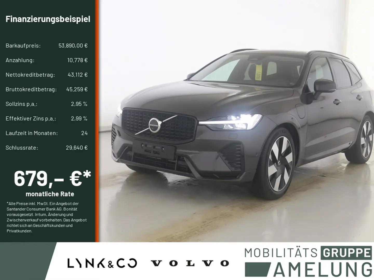Volvo XC60 T8 AWD Plus Dark 360° ACC STANDHZ PANO Grau - 1