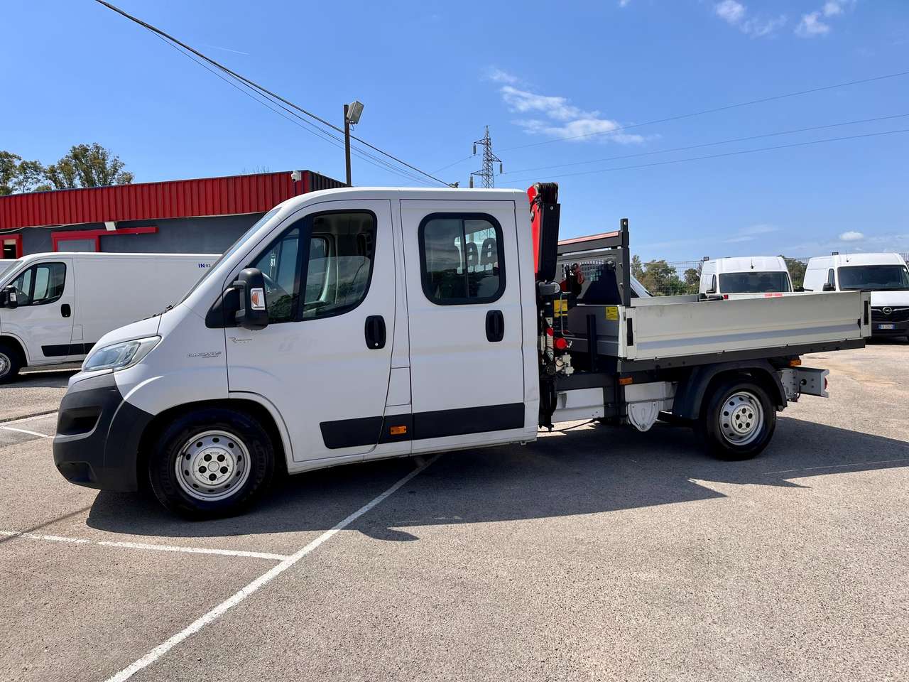 Fiat Ducato MAXI 35 2.3 MJT 130 CV - DOPPIA CABINA 7 POSTI + GRU FASSI + CASSONE FISSO CON SPONDE -