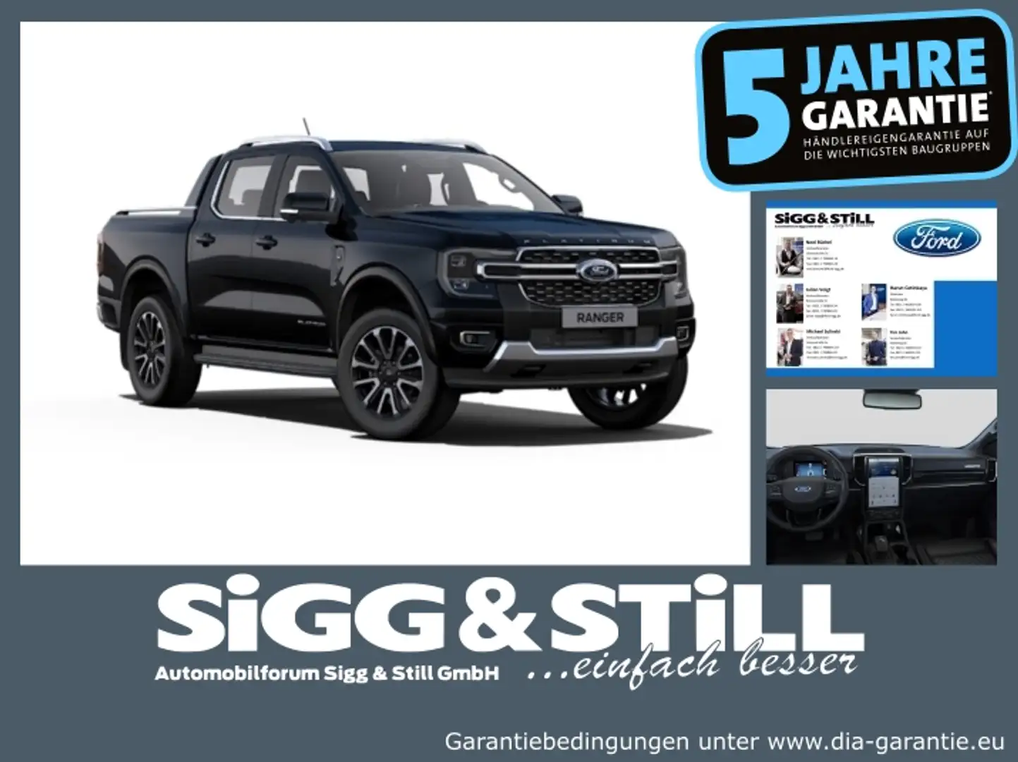 Ford Ranger Platinum 3.0 DoKa E-4WD 360°*iACC*B&O*BLIS Negru - 1