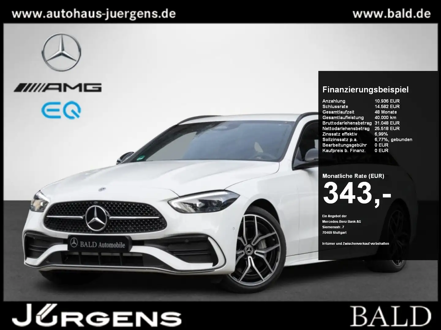 Mercedes-Benz C 300 T AMG/Wide/Digital/360/Totw/Easy/Night/19" Blanc - 1