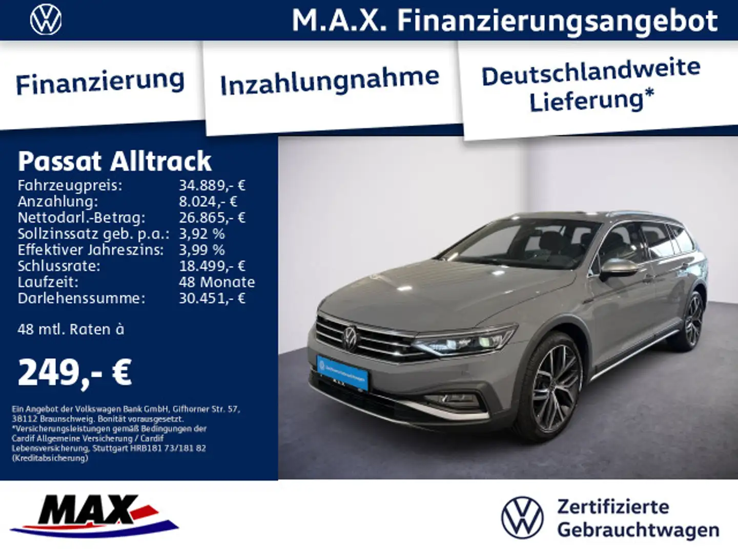 Volkswagen Passat Alltrack Passat Variant Alltrack 2.0 TDI DSG IQLIGHT+PANO Gri - 1