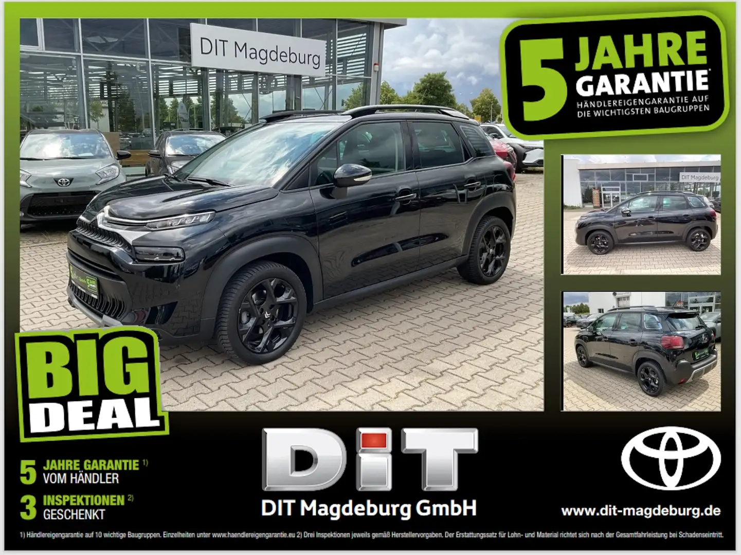 Citroen C3 Aircross 1.2 130 Shine Pack Navi,CarPlay,Pano Zwart - 1