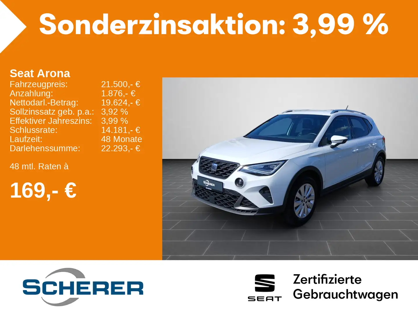 SEAT Arona FR 1.0 TSI NAVI VOLL LED RFK FULL LINK SHZ Wit - 1
