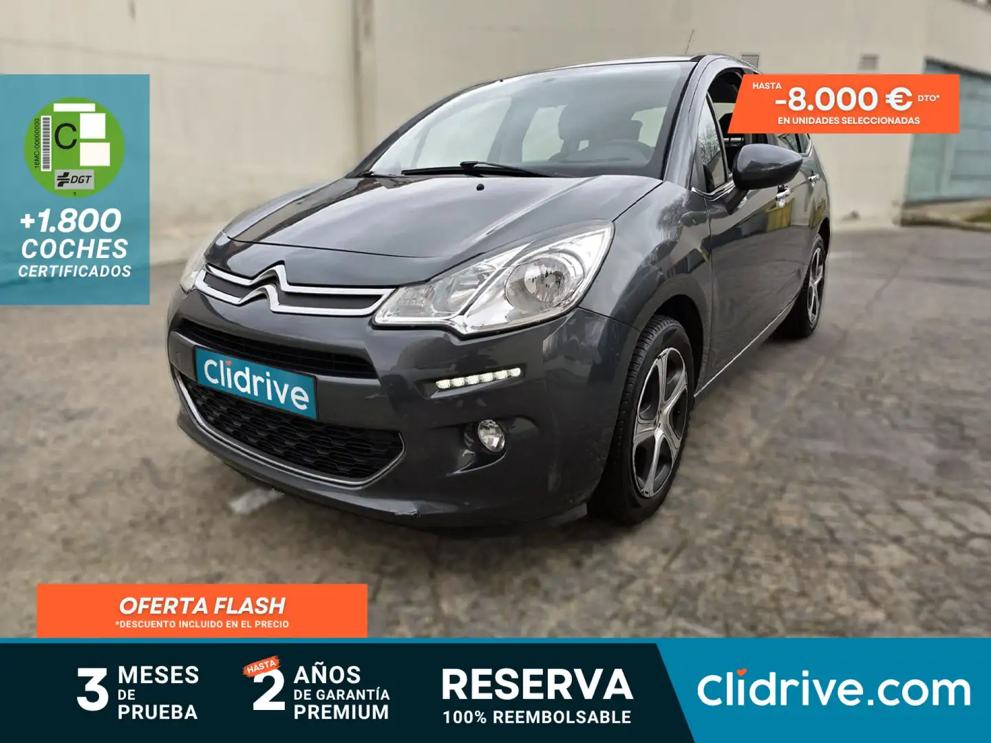 Citroen C3 PureTech 60KW (82CV) FEEL Gris - 1