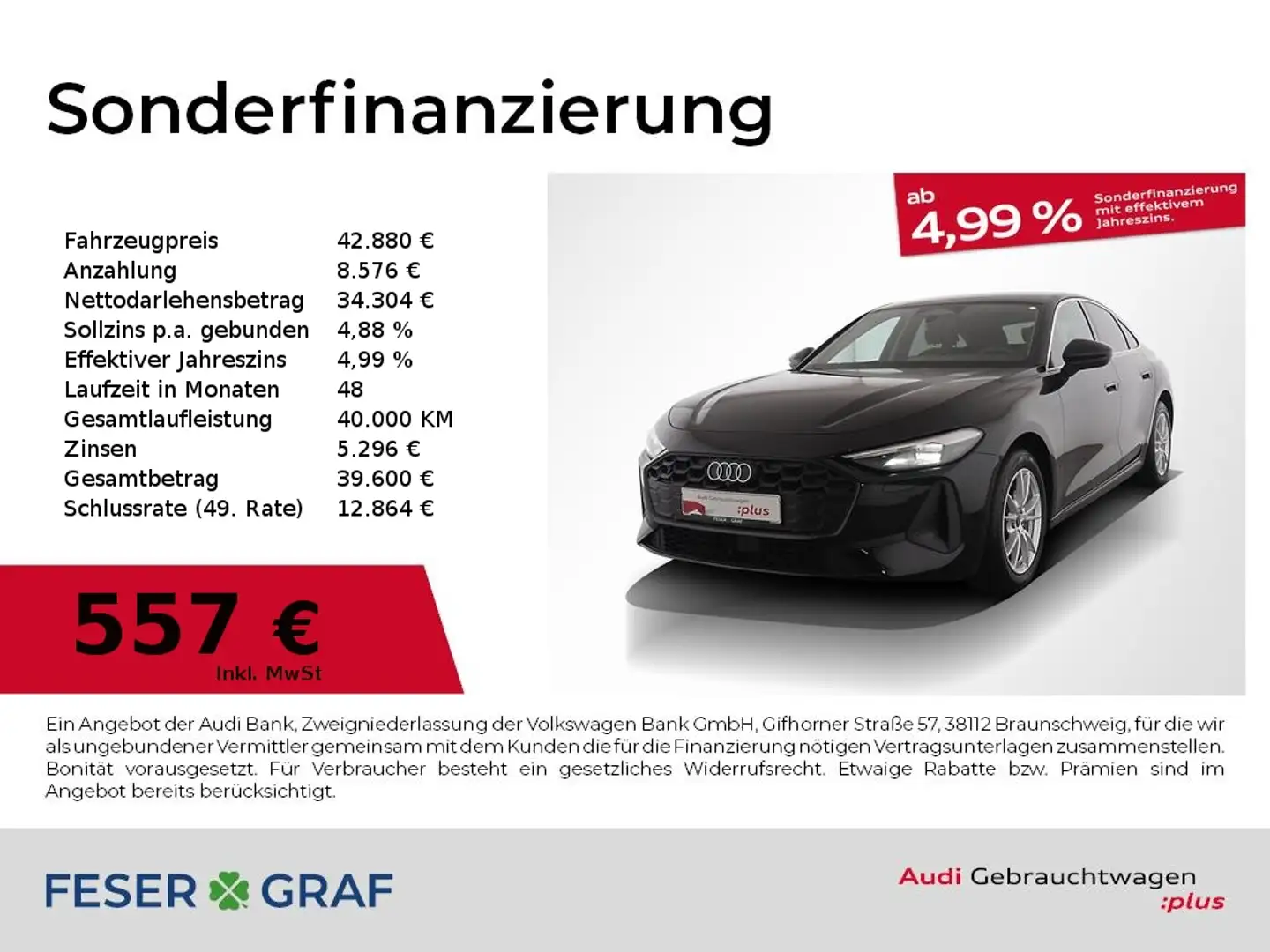 Audi A5 Lim. TDI S tronic V-Cockpit/Navi/Kamera/ACC Schwarz - 1