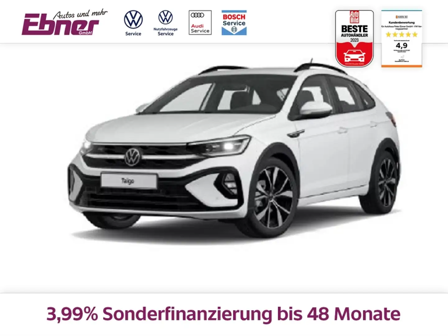 Volkswagen Taigo R-LINE TSI DSG ACC+KAMERA+MATRIX+KEYLESS+ACC+NAVI+ Weiß - 1