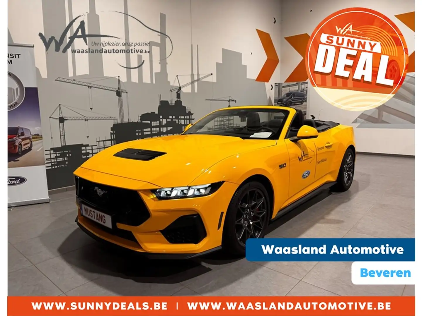Ford Mustang Cabrio - 5.0 V8 446 pk - Manueel Jaune - 1