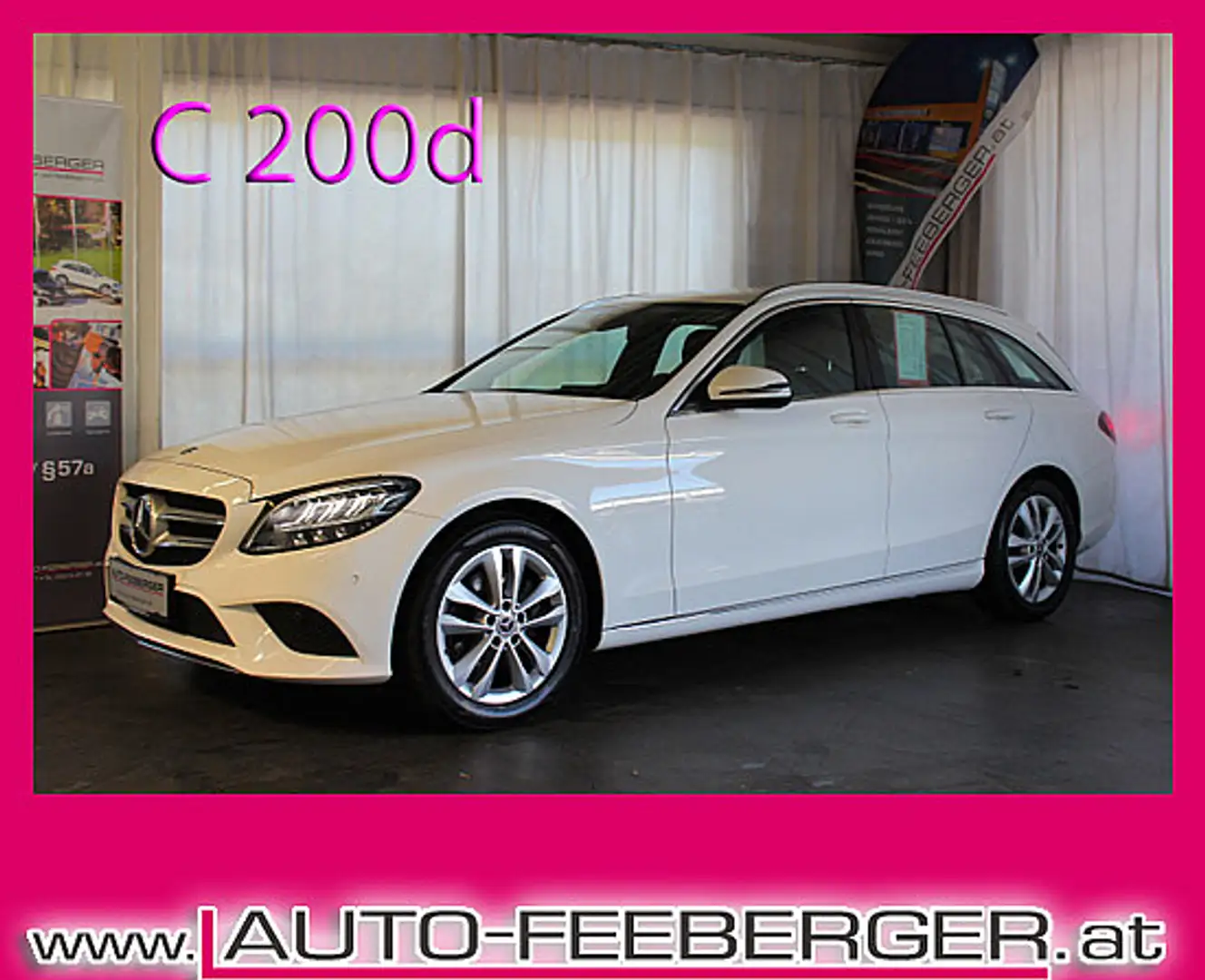 Mercedes-Benz C 200 d T Kombi Aut LED,Teilleder,Navi,Kamera,Tempomat Wit - 1