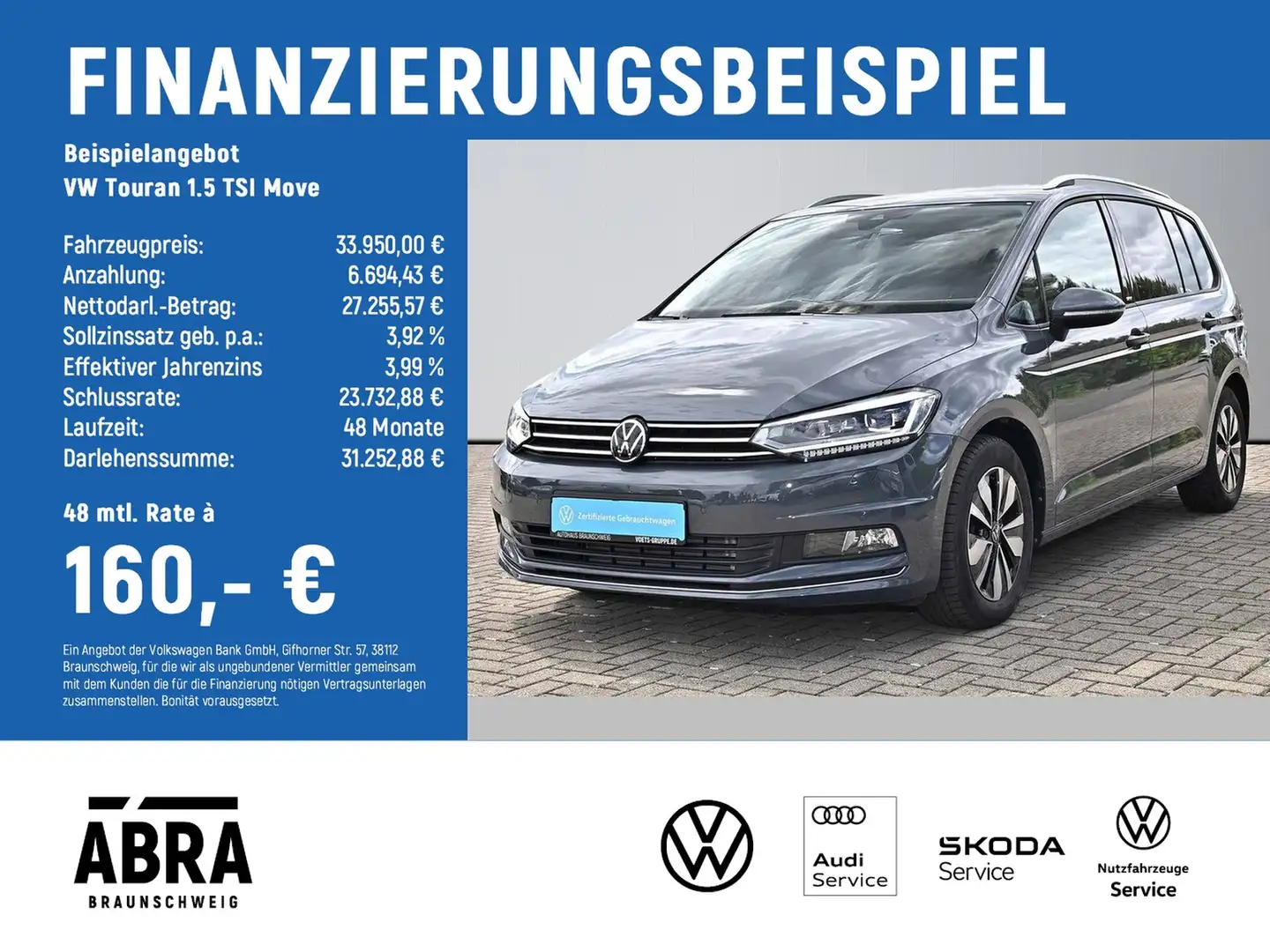 Volkswagen Touran 1.5 TSI Move STHZG+LED+APP+NAVI+CAM+ACC Černá - 2