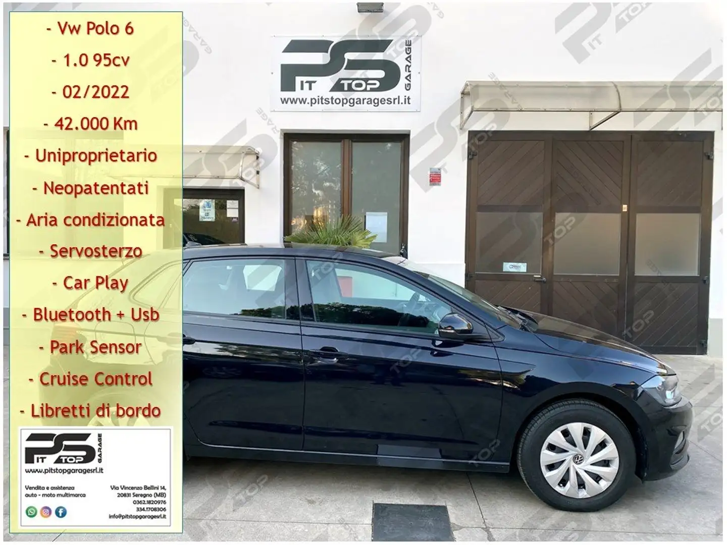 Volkswagen Polo 1.0 tsi Life 95cv - Uniproprietario - Neopatentati Negro - 1