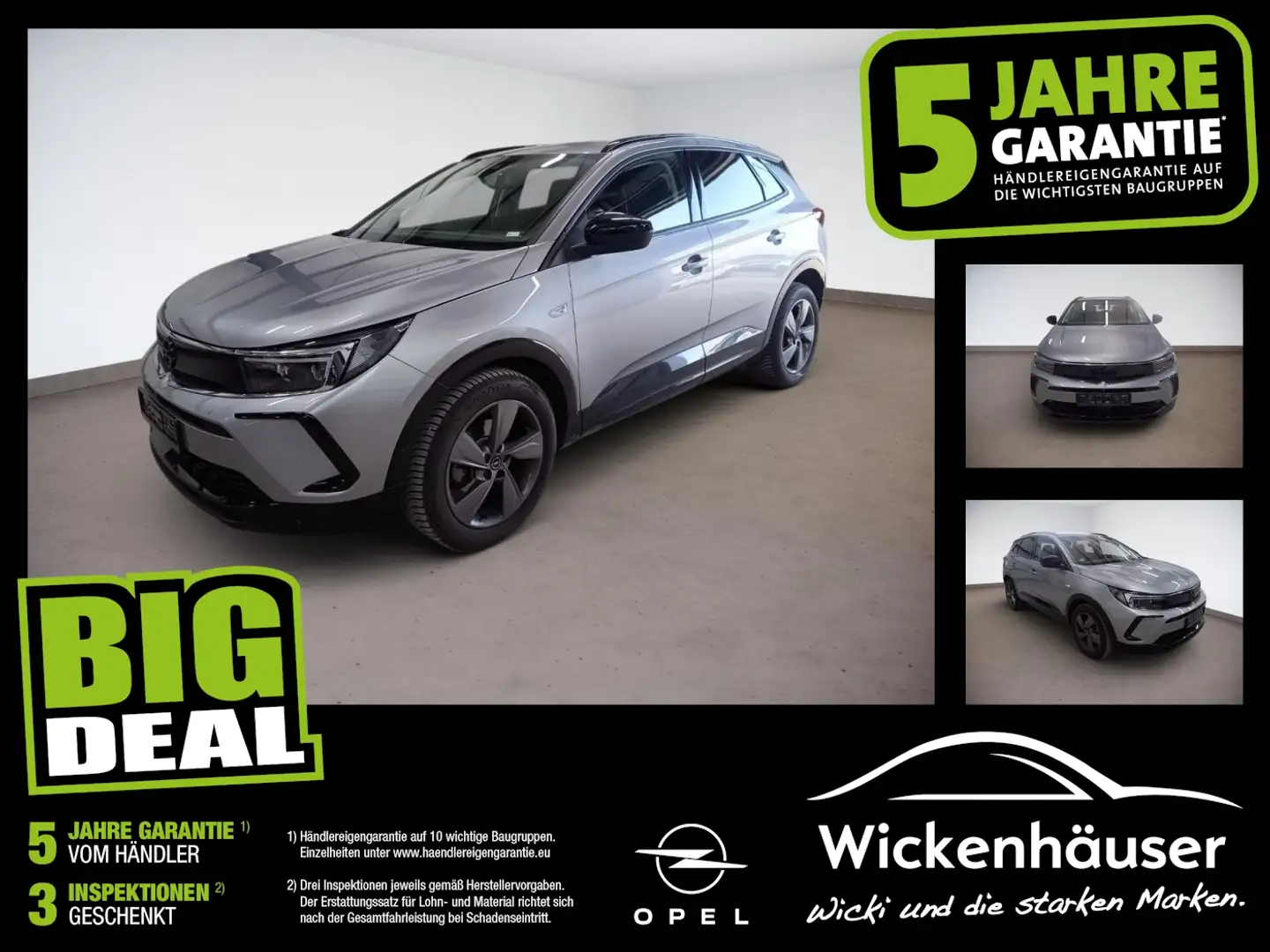 Opel Grandland 1.5 D GS Line LED+Navi+SHZ+2xKlima+360 Silber - 1