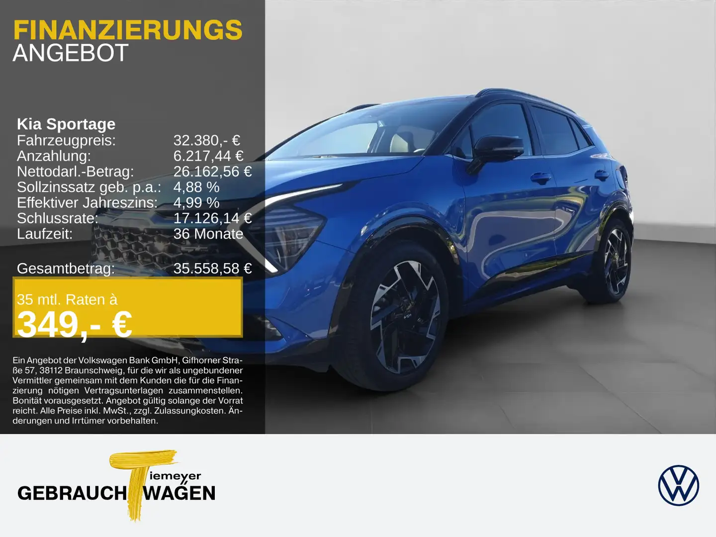 Kia Sportage 1.6 T-GDI DCT 4x4 GT-LINE PANO H-K Bleu - 1