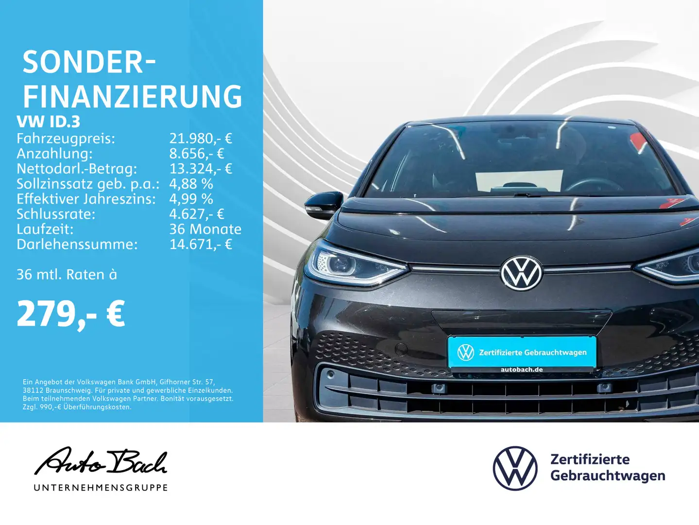 Volkswagen ID.3 Pro Business Navi Matrix ACC EPH Climatroni Grey - 2