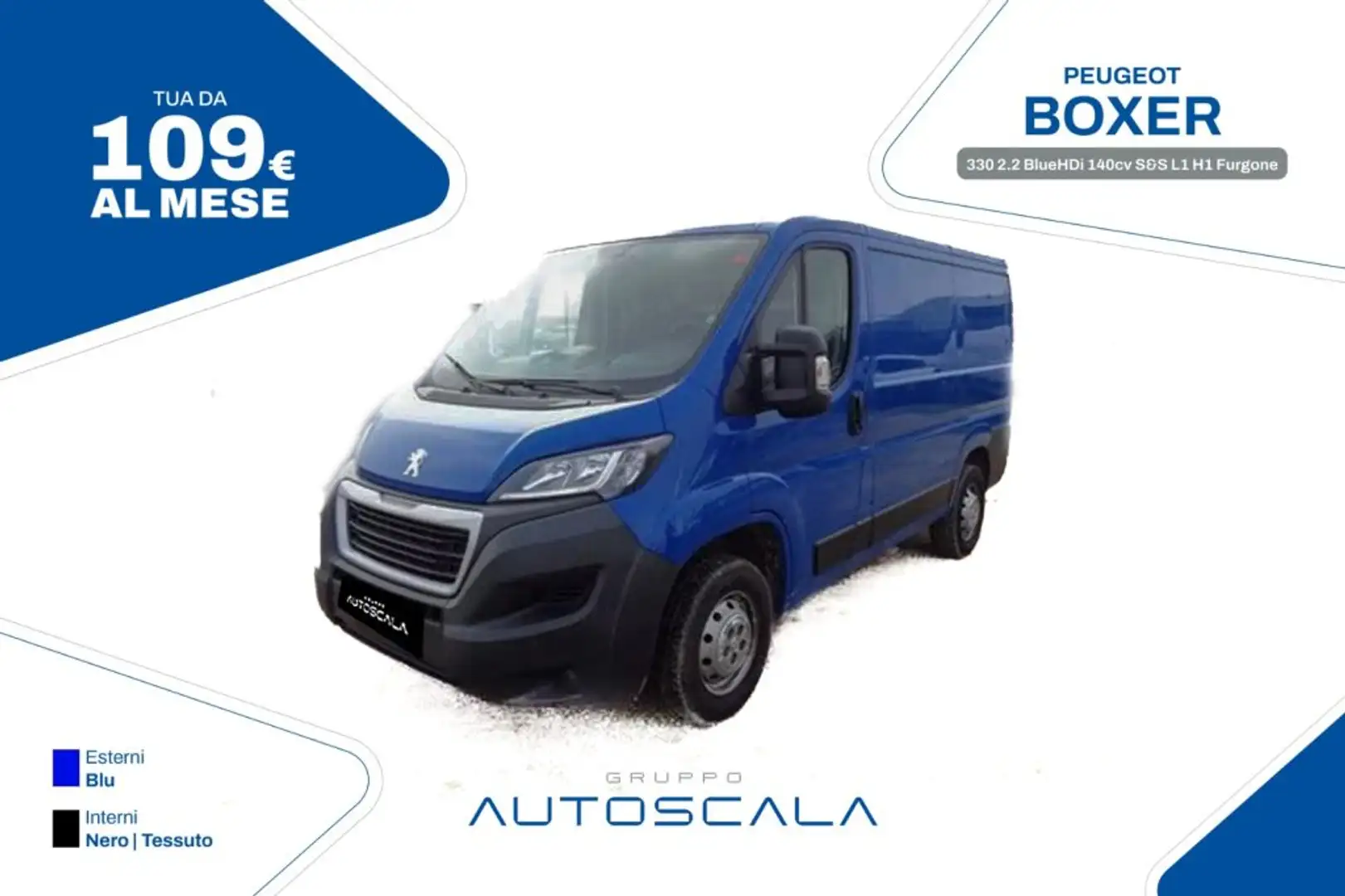 Peugeot Boxer 330 2.2 BlueHDi 140cv S&S L1 H1 Furgone Kék - 1