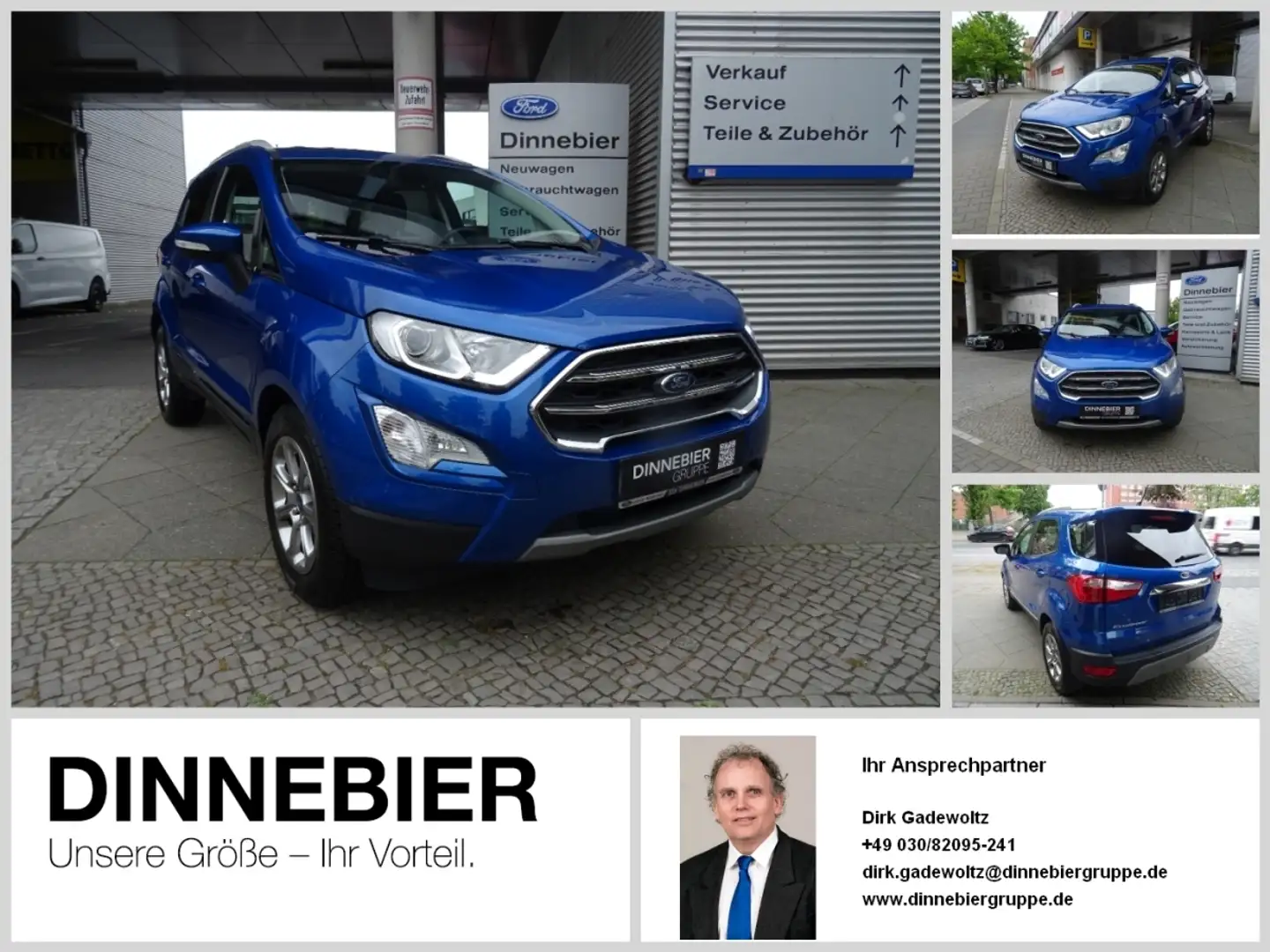 Ford EcoSport Titanium Navi SpurH DynLi Blauw - 1