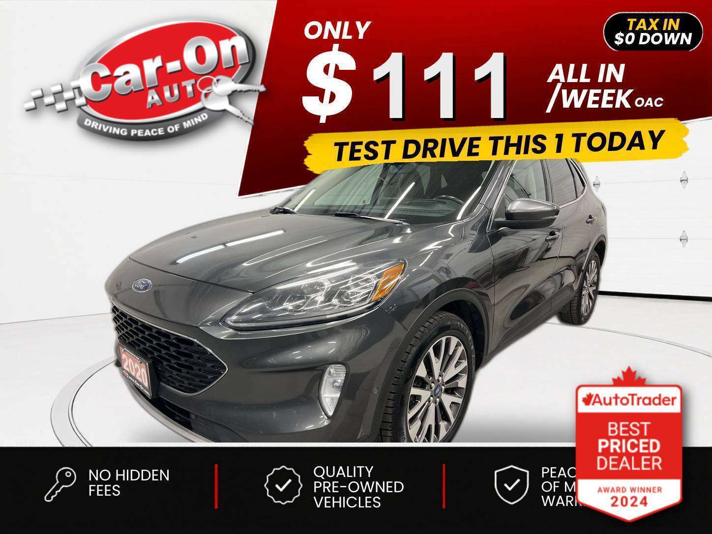 Black 2020 Ford Escape Hybrid Titanium AWD SUV / Crossover All-Wheel Drive Automatic