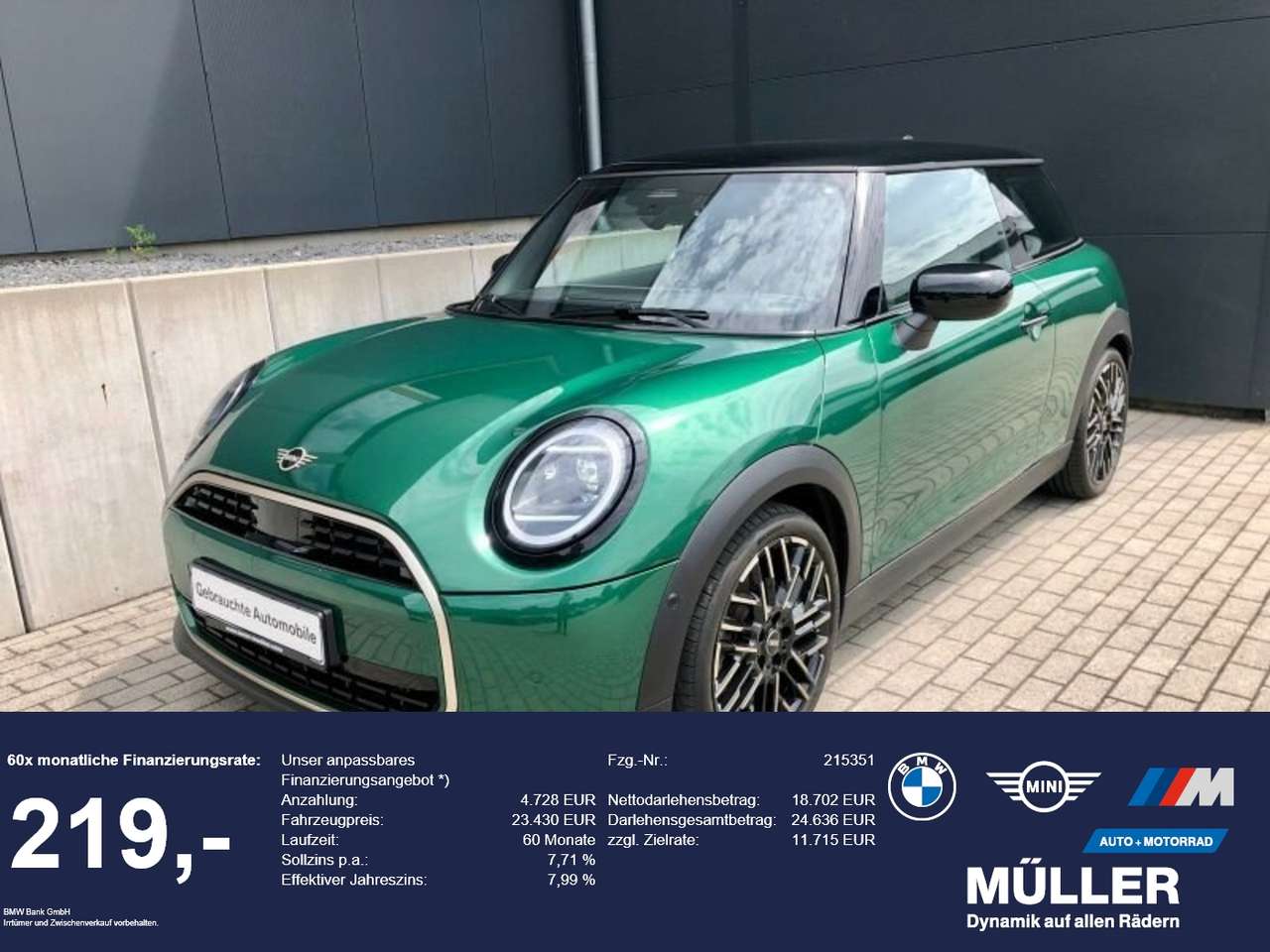 MINI Cooper C 2024 — JCW-Sitz/HUD/LED/LHZ/SH/K-ZUG/CAM