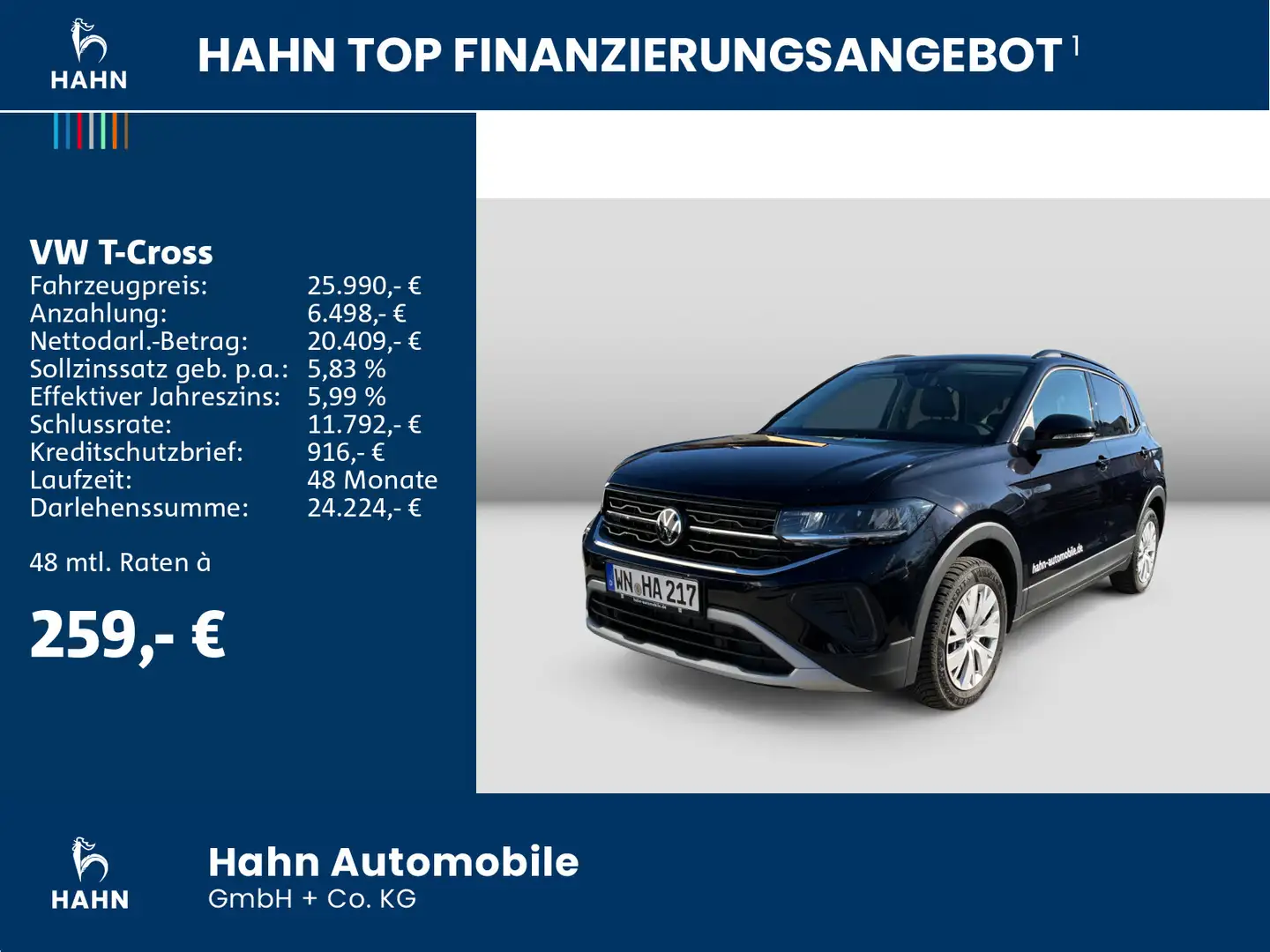 Volkswagen T-Cross Life 1.0l TSI 116PS DigCockpitPro  AHK Schwarz - 2