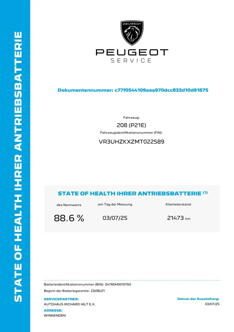 Peugeot e-208 GT Elektromotor 136 Jaune - 2