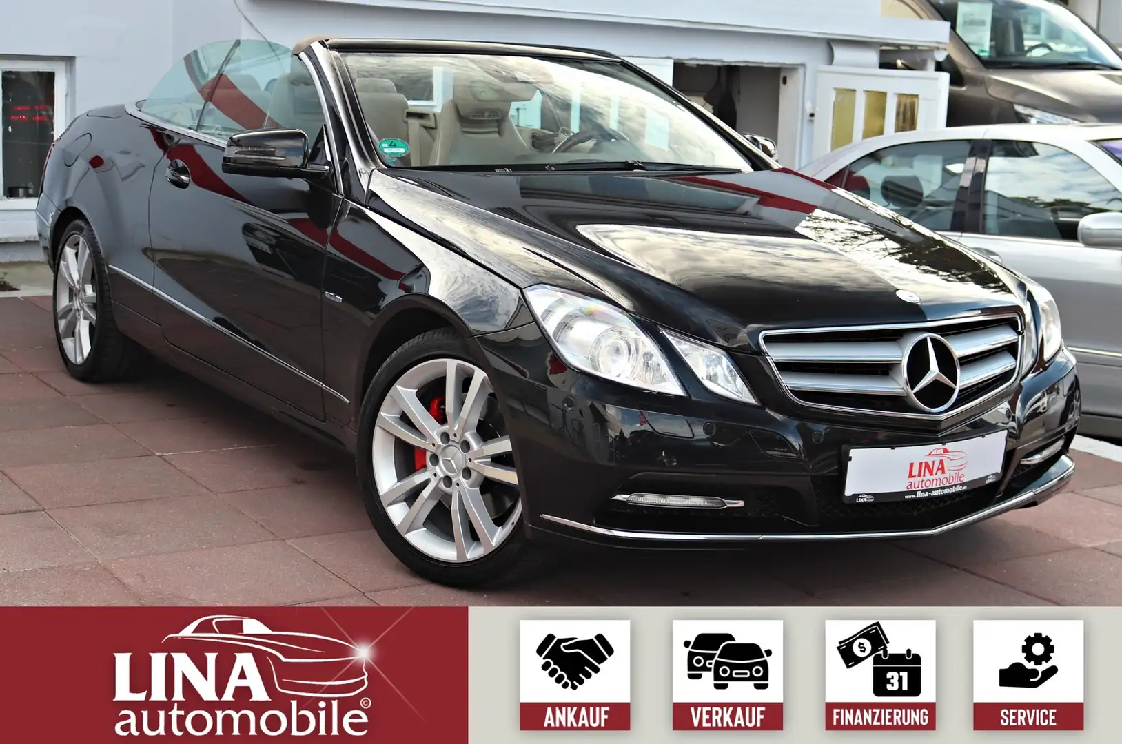 Mercedes-Benz E 350 Cabrio Scheckheft*H/K*Navi*Memory*Leder Noir - 2