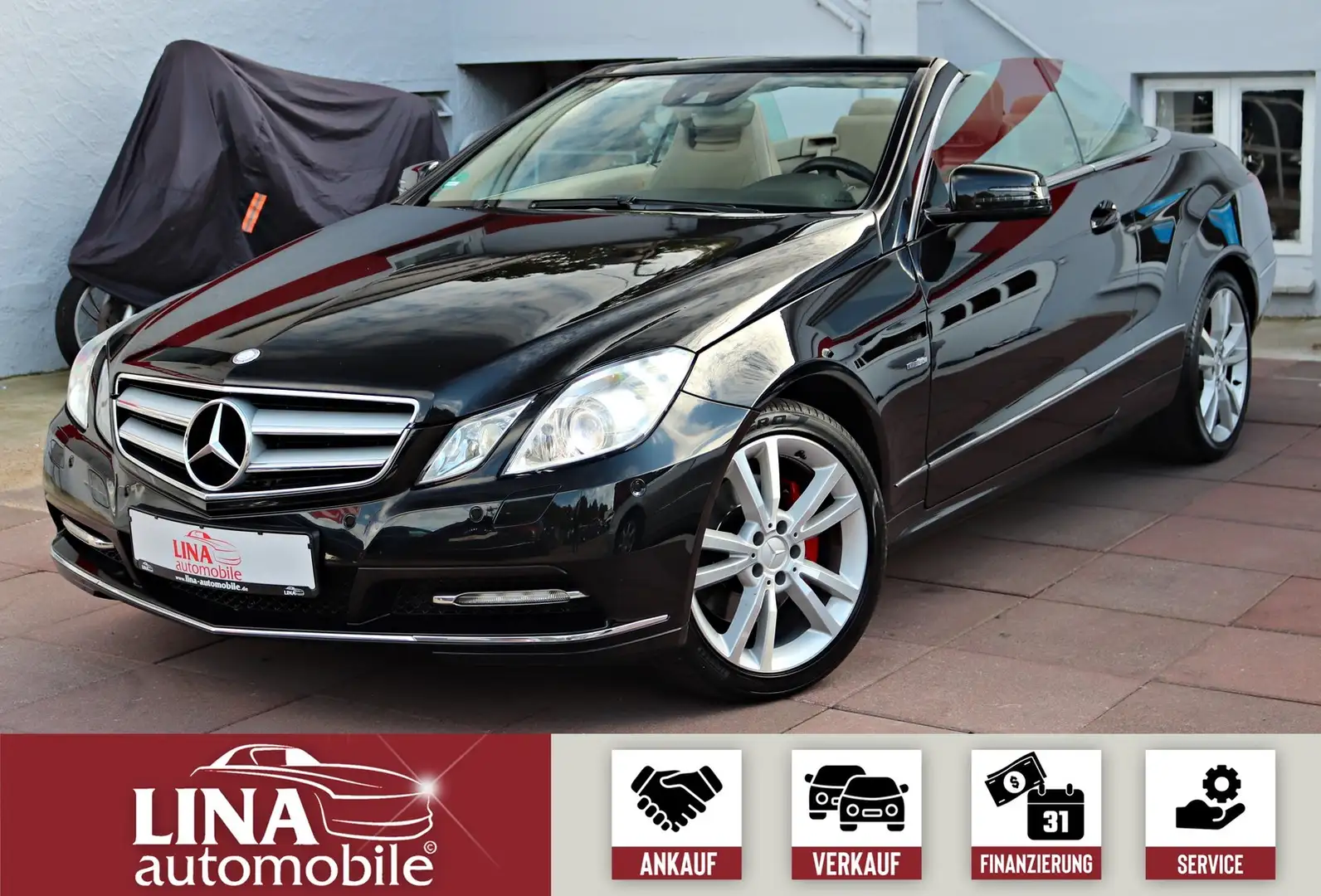 Mercedes-Benz E 350 Cabrio Scheckheft*H/K*Navi*Memory*Leder Noir - 1