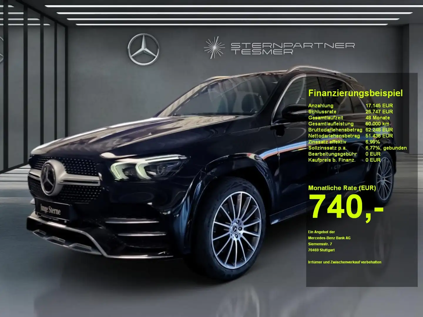 Mercedes-Benz GLE 400 d 4M AMG +360°+LEDER+DISTR+AIRM+PANO+AHK Schwarz - 1
