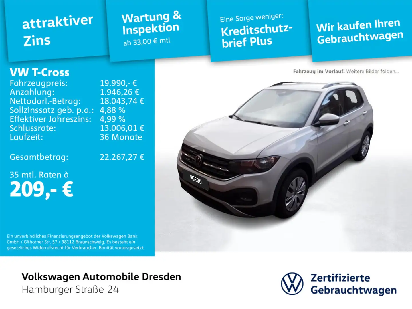 Volkswagen T-Cross Life Grau - 1