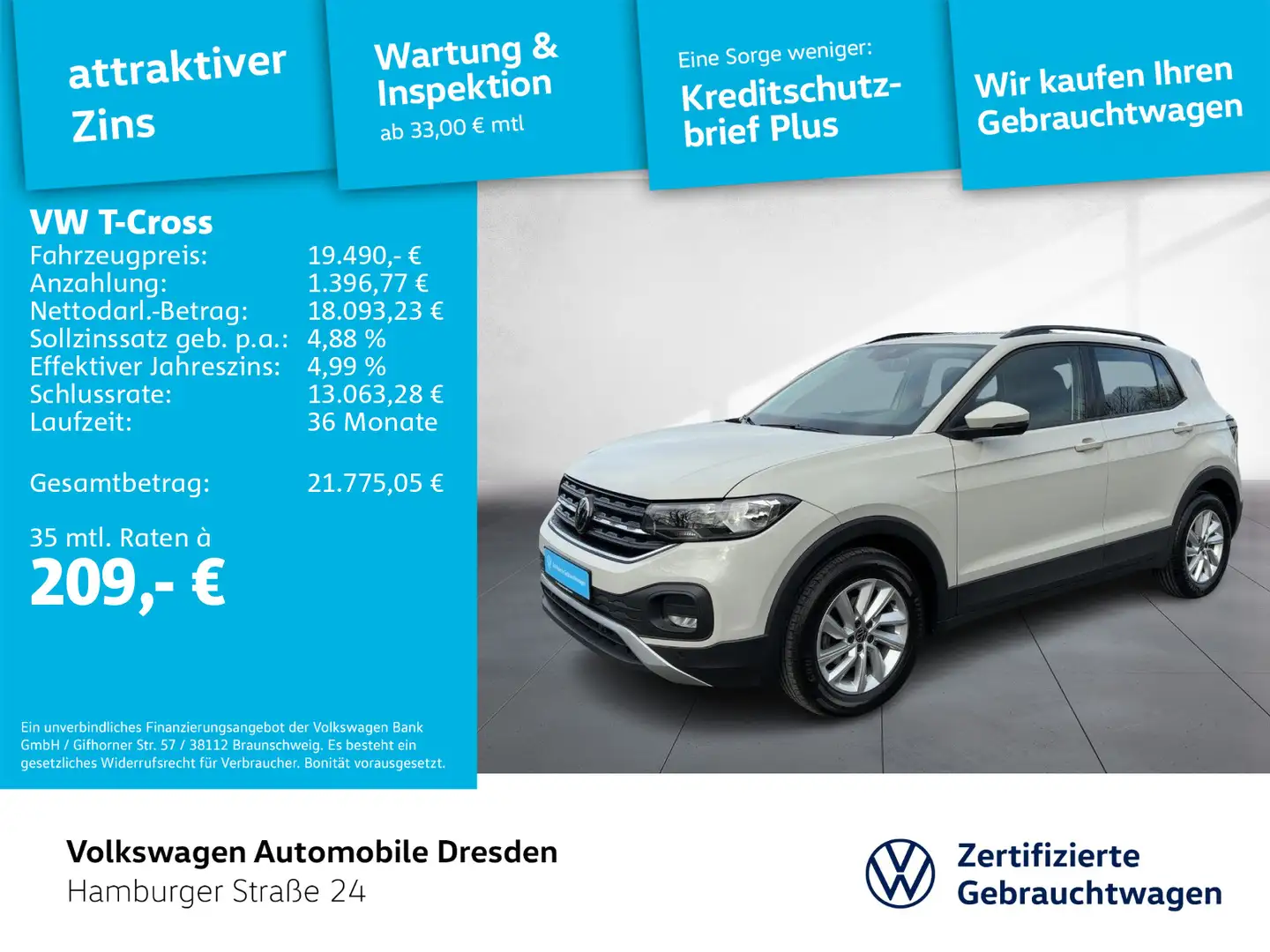 Volkswagen T-Cross Life 1.0 TSI DSG ACC NAV APP PDC SITZHZG Gris - 1