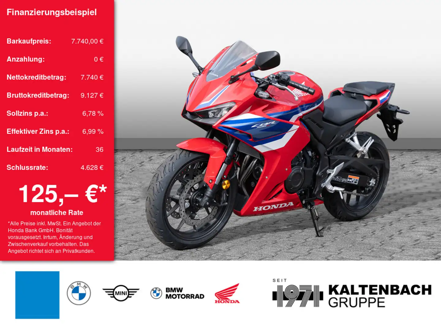 Honda CBR 500 R LED SCHEINWERFER Червоний - 1