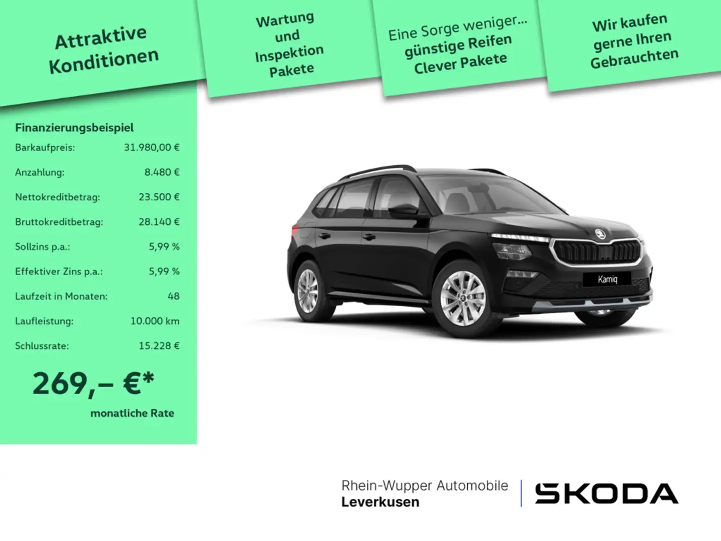 Skoda Kamiq DSG Selection CARPLAY KESSY KAM VIRT LE Schwarz - 1