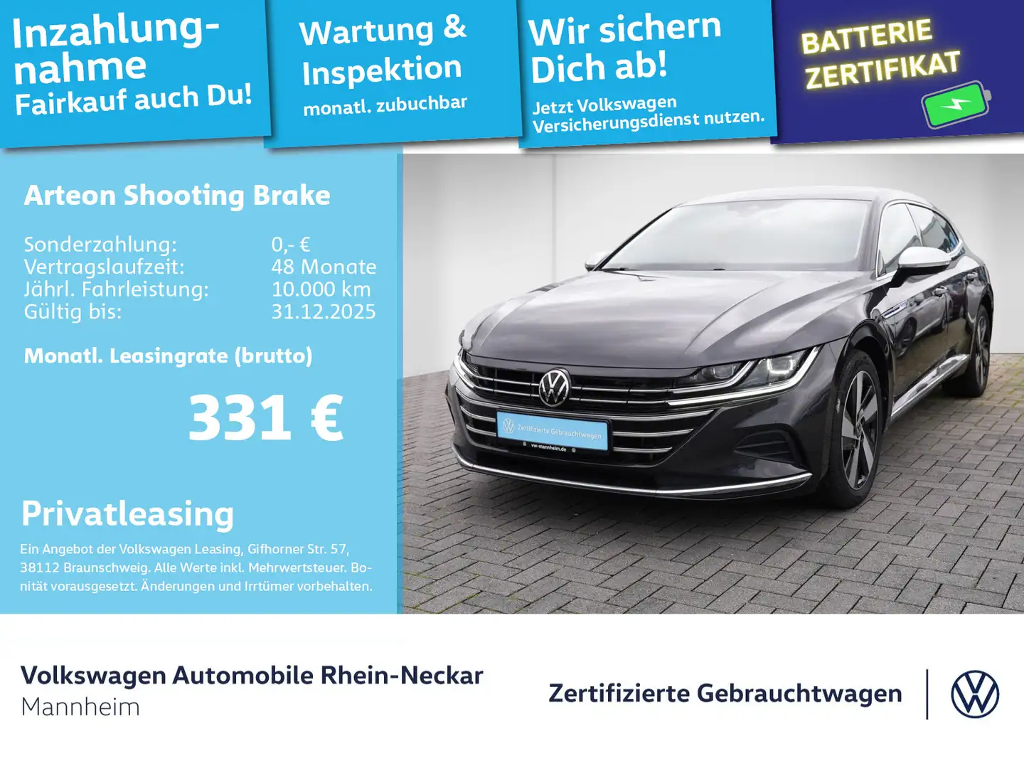 Volkswagen Arteon 1.4 TSIe LED Navi DSG Digi Grau - 1