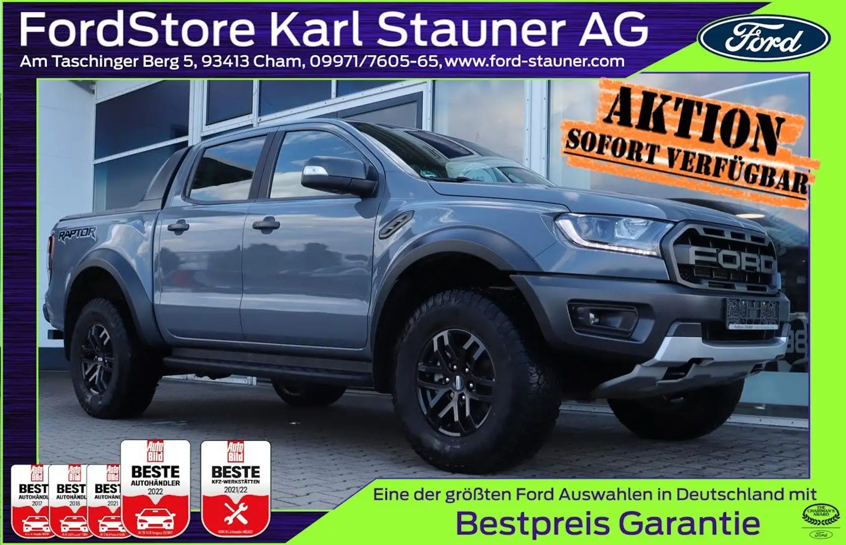 Ford Ranger Ranger Raptor 2.0 EcoBlue Doppelkabine 4x4 AHK Grau - 1